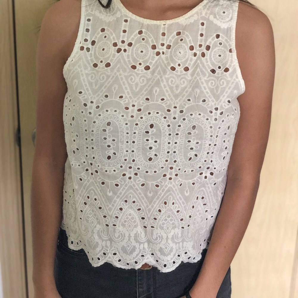 White Lace Tank Top